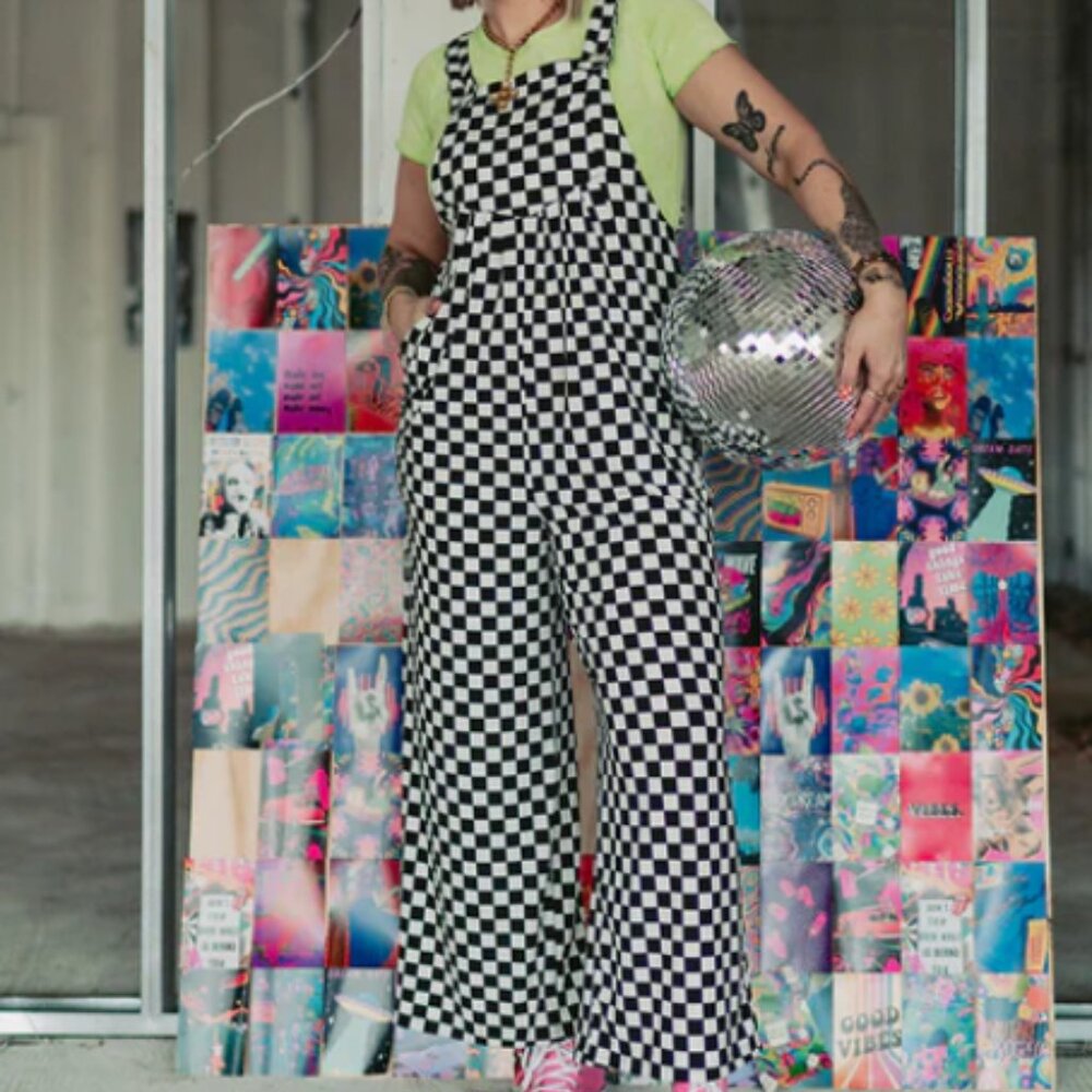 Alora Eden RULE BREAKER CHECKERED OVERALLS